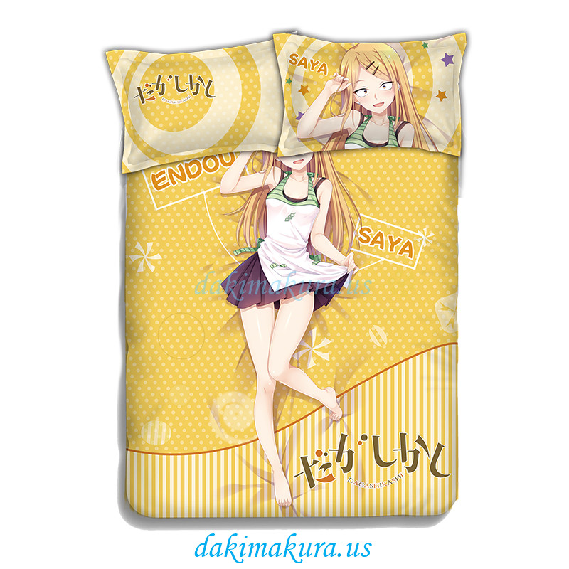 Endou Saya-Dagashi Kashi Anime Bedding Sets,Bed Blanket & Duvet Cover,Bed Sheet with Pillow Covers